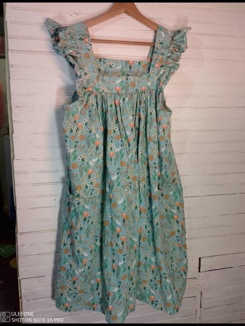 Casual Sage Floral Sundress with Ruffle Straps